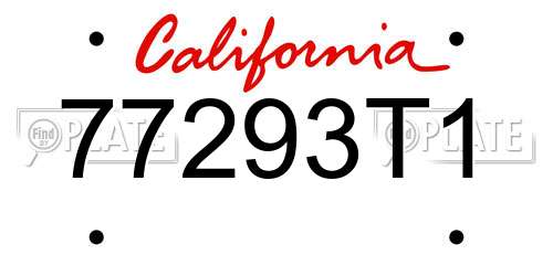 77293T1 California License Plate