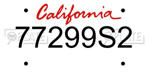 77299S2 California License Plate