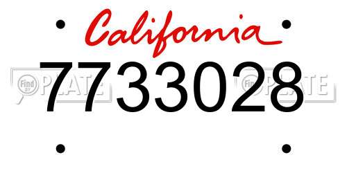 7733028 California License Plate