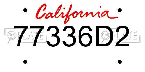 77336D2 California License Plate