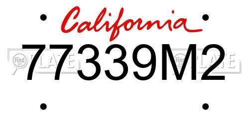 77339M2 California License Plate