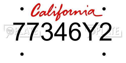 77346Y2 California License Plate