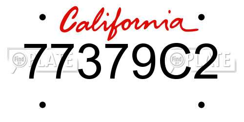 77379C2 California License Plate