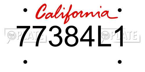 77384L1 California License Plate