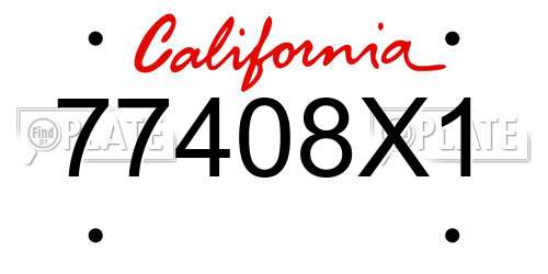 77408X1 California License Plate