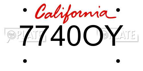7740OY California License Plate