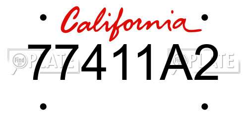 77411A2 California License Plate