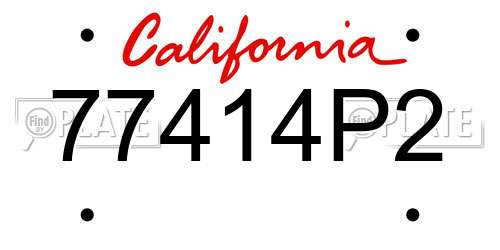 77414P2 California License Plate
