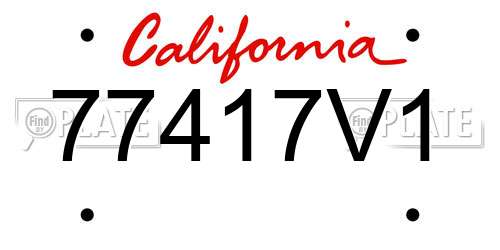 77417V1 California License Plate