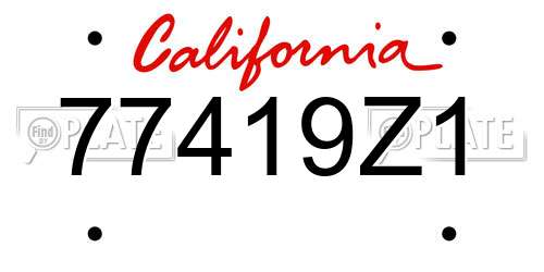 77419Z1 California License Plate