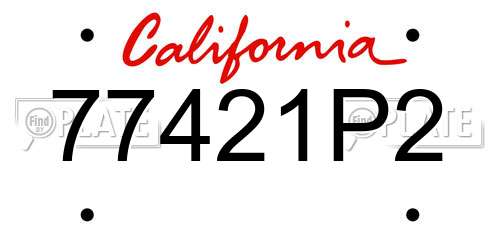 77421P2 California License Plate