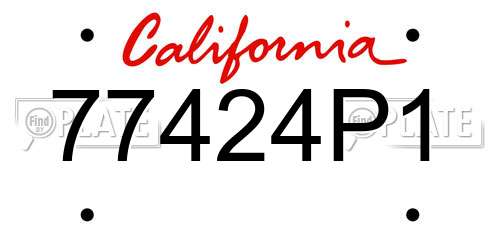 77424P1 California License Plate