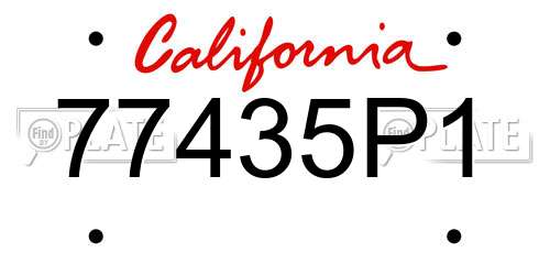77435P1 California License Plate