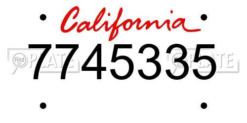 7745335 California License Plate