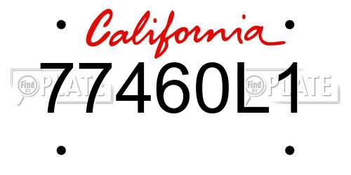 77460L1 California License Plate