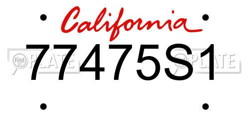 77475S1 California License Plate