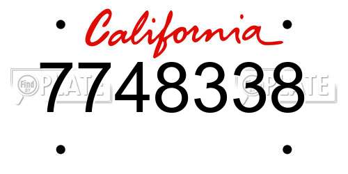 7748338 California License Plate