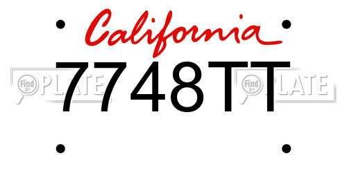 7748TT California License Plate