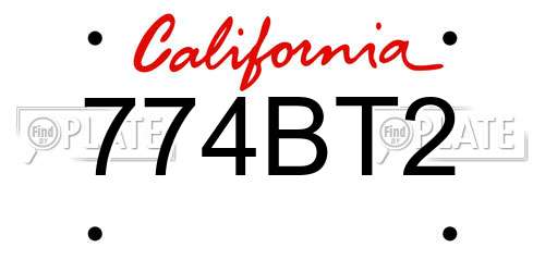 774BT2 California License Plate