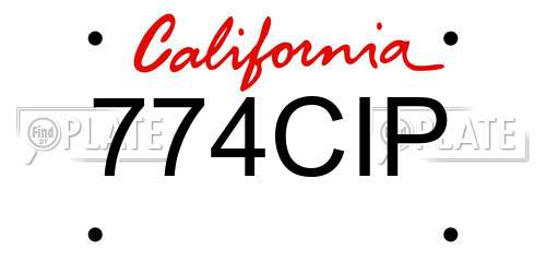 774CIP California License Plate