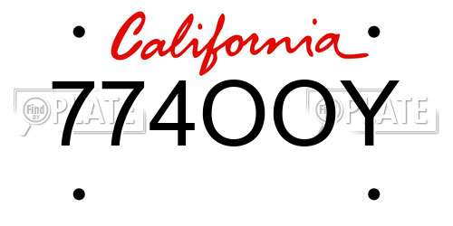 774OOY California License Plate