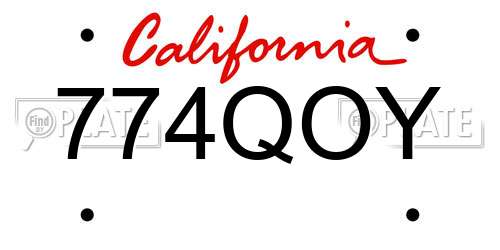 774QOY California License Plate