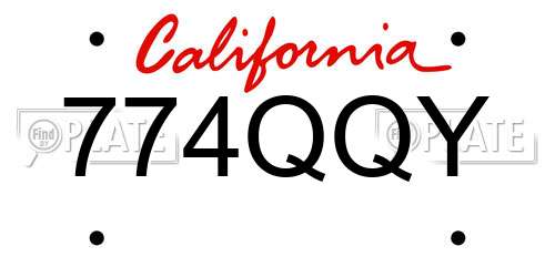 774QQY California License Plate