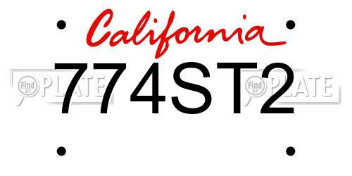 774ST2 California License Plate