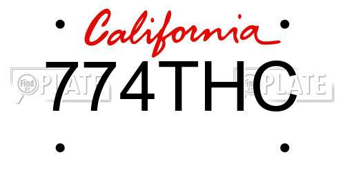 774THC California License Plate