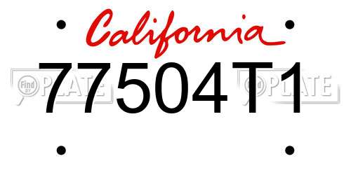 77504T1 California License Plate