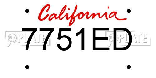 7751ED California License Plate