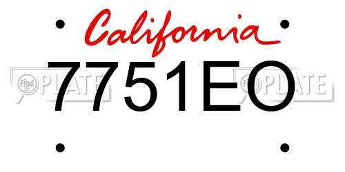 7751EO California License Plate