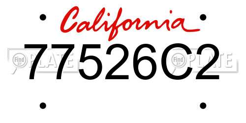 77526C2 California License Plate
