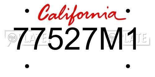77527M1 California License Plate