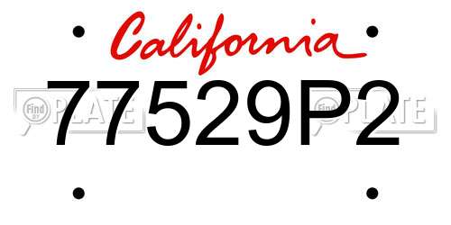 77529P2 California License Plate