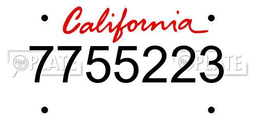 7755223 California License Plate