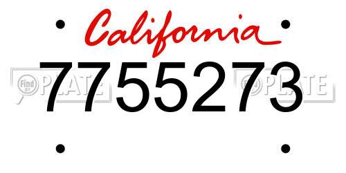 7755273 California License Plate