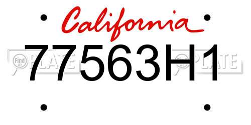77563H1 California License Plate