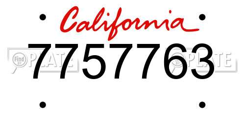 7757763 California License Plate