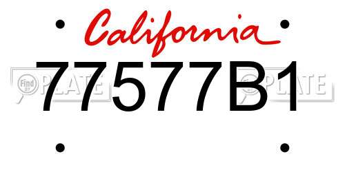 77577B1 California License Plate