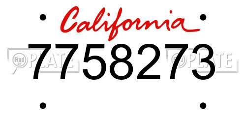 7758273 California License Plate