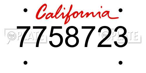 7758723 California License Plate