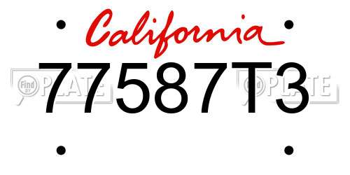 77587T3 California License Plate