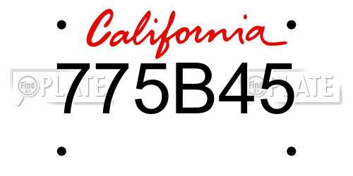 775B45 California License Plate