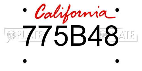 775B48 California License Plate