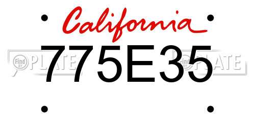 775E35 California License Plate