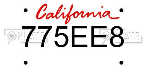 775EE8 California License Plate