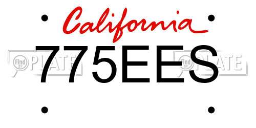 775EES California License Plate