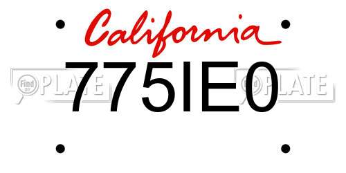 775IE0 California License Plate