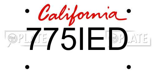 775IED California License Plate